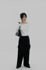 ラフカットリブTシャツ/Rough cut ribbed T-shirt (3color)