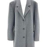 [UNISEX] Wool back button maxi long coat (Gray)
