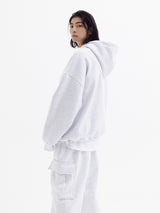 スーパーノーマルバルーンオーバーフリースフーディー( White Melange)