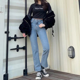 グリッターレタリング長袖Tシャツ / glitter lettering 3/4 sleeve crop top (4649640689782)