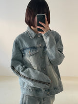 Zipper denim jacket 