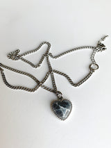 グレーマーブルハートネックレス / Gray marble heart necklace