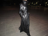 Double leather long coat
