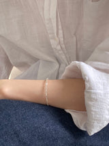 [92.5silver] flower chain bracelet
