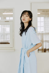 layered ribbon onepiece sky blue