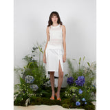 リネンホルターニットトップ / LINEN HALTER KNIT TOP - WHITE