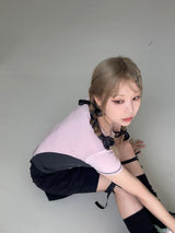 スポーティースパンデックスカラーマッチングスリムTシャツ / Sporty Spandex color matching Slim T-shirt