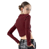ストライプモックネックスリムトップ / STRIPE MOCK NECK SLIM TOP