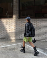 （UNISEX）ネブハイネックレザーブルゾン