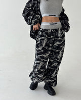 [UNISEX] Camo fleece oversized fit zip-up