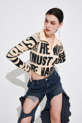ニュースカラーTシャツ/NEWS COLLAR T-SHIRT