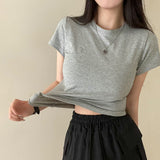 [Bellide made] Premium Slim Span Embroider Tee