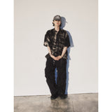 クリースナイロンバンディングパンツ / CREASE NYLON BANDING PANTS_BK