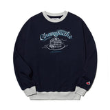 チェリーケーキグラフィックポイントスウェットシャツ／CHERRY CAKE GRAPHIC RIB POINT SWEATSHIRT [NAVY]