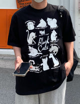 レイジーキャットハーフTシャツ
