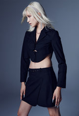 アシンメトリックベルトミニスカート / ASYMMETRIC BELT MINI SKIRT