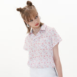 Crop Shirt [White Flower] (6592898662518)