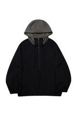 ピッピングミックスアノラックパーカー　ブラック