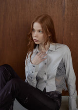 ビンテージレースクロップドシャツ/VINTAGE LACE CROPPED SHIRT