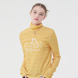ビッグドゥードゥルチェリーハイネックストライプロングTシャツ／BIG DOODLE CHERRY HIGH NECK STRIPE T-SHIRT [MUSTARD]
