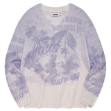 BOUQUET GIRL GRAPHIC V-NECK LOOSE FIT KNIT [LAVENDER]