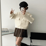 エルソフトウールボタンパーカージャケット