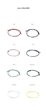 ウェーブハンドメイドウィッシュアンクレット / Wave handmade wish Anklet (8color)