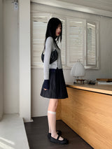 Ann's layered color combination round long-sleeved warmer T-shirt
