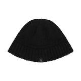 Monogram Label Wool Knit Bucket Hat Black