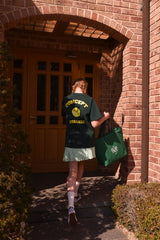 テニスボールクルーネックダークグリーンユニセックスTシャツ / Tennis ball crew neck dark green Unisex T-shirt