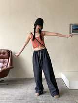 サリーボタンパンチングレイヤードニットノースリーブ / Sally button punching layered knit sleeveless