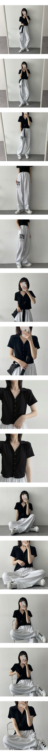 ロックカラースナップショートスリーブカーディガン / Lock Collar Snap Short-Sleeved Cardigan