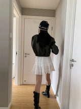 vintage leather zip-up