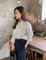[SHOPPERMADE] S/Sシーズンストライプシャツ (2color) (6695546716278)