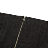 Denim Knit Blocking Top [BLACK] (6638381039734)