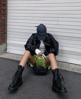 （UNISEX）ネブハイネックレザーブルゾン