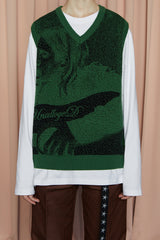 GRAPHIC KNIT VEST / GREEN