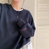 [BELLIDE MADE] point embroidery sweat