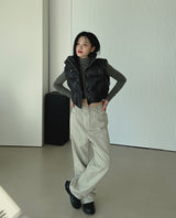 クロップパディドベスト/Crop Padded Best (4color)