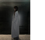 [UNISEX] Wool back button maxi long coat (Gray)