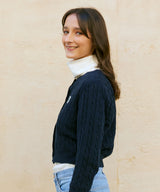 クロップニットカーディガン/RCH crop knit cardigan navy