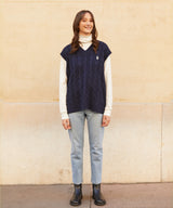 マークオーバーサイズニットベスト/RCH mark oversize knit vest navy