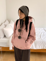[Brushed lining] レスティンオーバーフィットフーディドTシャツ