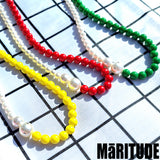 カラーキュービックボールネックレス / COLOR CUBIC BALL NECKLACE /  TRENDZ 착용