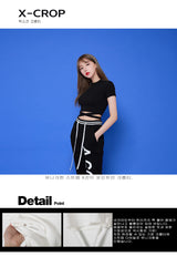 XストリングクロップドTシャツ / TOP(4653) X-string cropped tee