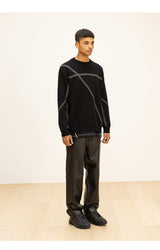 ラムスキンカーブラインパンツ/LAMSKIN CURVED LINE PANTS
