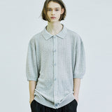 バンピーダイアモンドニットハーフカーディガン/bumpy diamond knited half cardigan gray