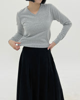ミニマルVネックニット/Minimal V-neck Knit (12color)