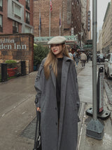 [WOOL 50%/MADE] wool maxi trench mac coat