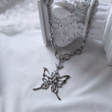 [IDLE Miyeon Necklace] Princess Butterfly Chain Semi Choker Necklace